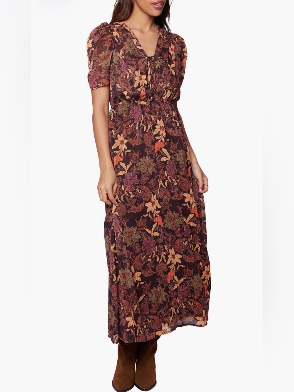 Lost + Wander Wild Bergamot Floral Maxi Dress / XS / NWT / PTP-18”